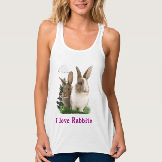 Ik hou van Rabbitts Tanktop (Voorkant)
