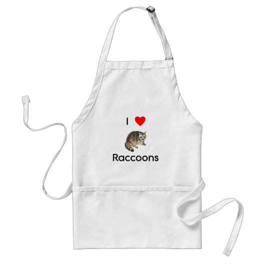 Ik hou van raccoons Apron Standaard Schort (Voorkant)