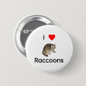 Ik hou van raccoons Button (Voorkant /achterkant)