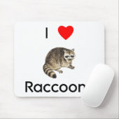 Ik hou van raccoons Mousepad Muismat (Met muis)