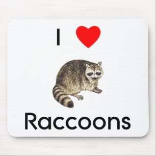 Ik hou van raccoons Mousepad Muismat