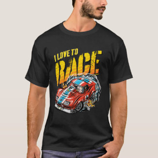 Ik hou van raceauto t-shirt
