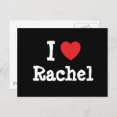 Ik hou van Rachel hart T-Shirt Briefkaart (Voorkant / Achterkant)
