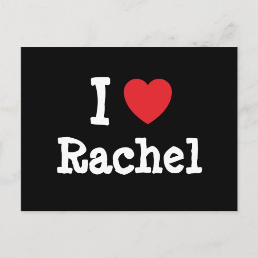 Ik hou van Rachel hart T-Shirt Briefkaart (Voorkant)