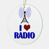 Ik hou van Radio Kerstmis Keramisch Ornament (Links)