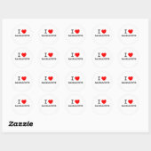 Ik hou van radioactief ronde sticker (Vel)