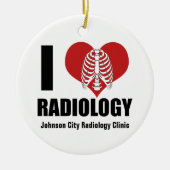 Ik hou van Radiology Custom Radiologist Kerstmis Keramisch Ornament (Voorkant)