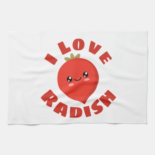 Ik hou van Radish Theedoek (Horizontaal)