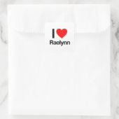 ik hou van raelynn vierkante sticker (Tas)