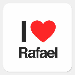 ik hou van rafael vierkante sticker
