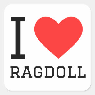 Ik hou van ragdoll vierkante sticker