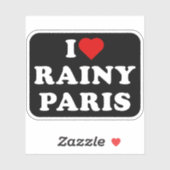 Ik hou van Rainy Paris Sticker (Vel)