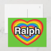 Ik hou van Ralph. Ik hou van je Ralph. Hart Briefkaart (Voorkant / Achterkant)