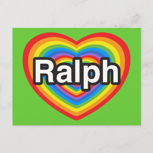 Ik hou van Ralph. Ik hou van je Ralph. Hart Briefkaart (Voorkant)