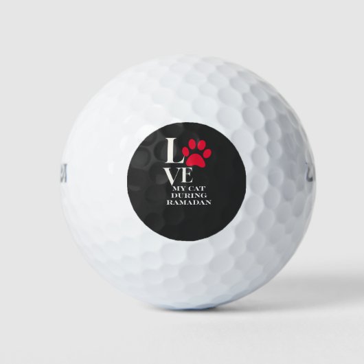 Ik hou van Ramadan met mijn kat | Leuke Ramadan-de Golfballen (Voorkant)