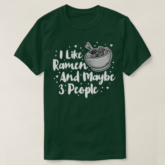 Ik hou van Ramen en misschien 3 mensen, ik hou van T-shirt (Design voorkant)