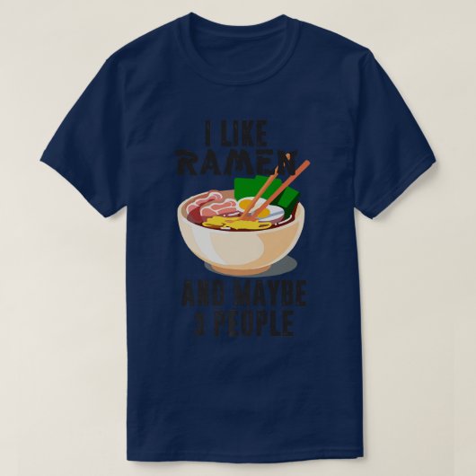 Ik hou van Ramen en misschien 3 mensen, ik hou van T-shirt (Design voorkant)