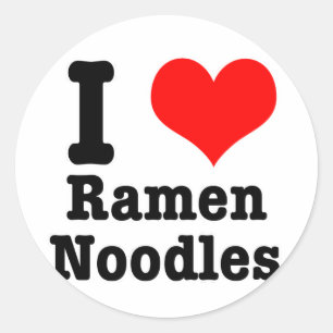 Ik HOU van ramennoedels Ronde Sticker