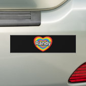 Ik hou van Randy. Ik hou van je Randy. Hart Bumpersticker (Op auto)