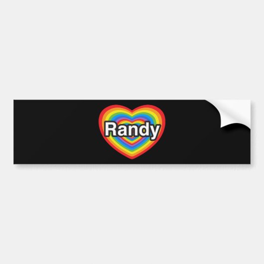 Ik hou van Randy. Ik hou van je Randy. Hart Bumpersticker (Voorkant)