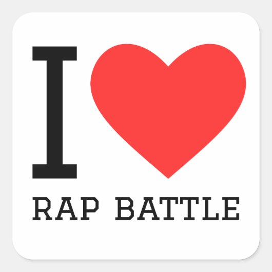 Ik hou van rap battle vierkante sticker (Voorkant)