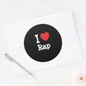 Ik hou van Rap hart op maat gepersonaliseerd Ronde Sticker (Envelop)