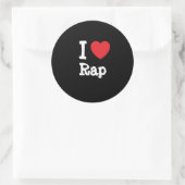 Ik hou van Rap hart op maat gepersonaliseerd Ronde Sticker (Tas)