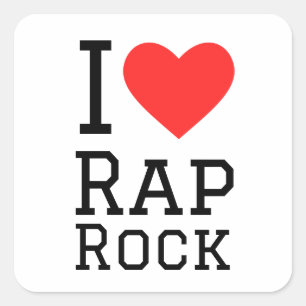 Ik hou van rap rock vierkante sticker