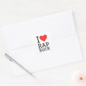 Ik hou van rap rock vierkante sticker (Envelop)