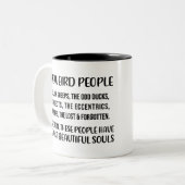 Ik hou van rare mensen. De zwarte schapen, de onev Tweekleurige Koffiemok (Voorkant links)