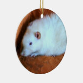 Ik hou van Rats White Rat Snowball Ornament (Rechts)