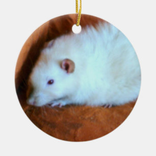 Ik hou van Rats White Rat Snowball Ornament