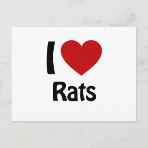 Ik hou van ratten briefkaart