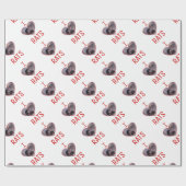 Ik hou van ratten! cadeaupapier (Vlak)