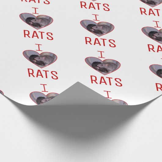 Ik hou van ratten! cadeaupapier (Hoek)