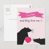 Ik hou van ratten en ze houden van me briefkaart (Voorkant / Achterkant)