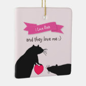 Ik hou van ratten en ze houden van me keramisch ornament (Rechts)