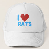 Ik hou van ratten, rattenliefhebber trucker pet (Voorkant)