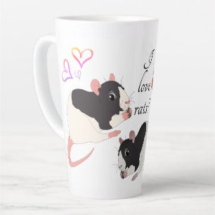 Ik hou van ratten! Schattigee Fancy ratten & regen Latte Mok