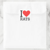 Ik hou van ratten vierkante sticker (Tas)