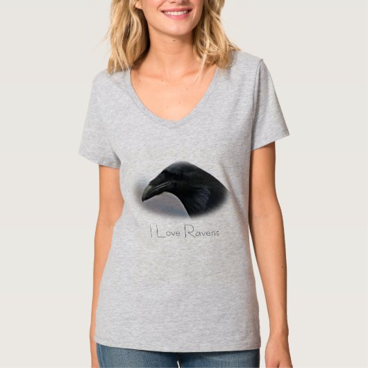 Ik hou van Ravens Dames Hanes Tee shirt (Voorkant)