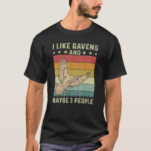 Ik hou van Ravens en misschien 3 mensen die 60s 70 T-shirt