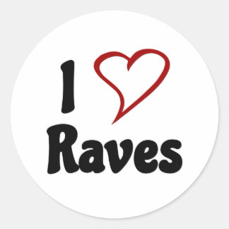 Ik hou van raves ronde sticker