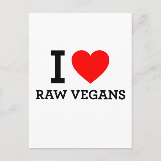 Ik hou van Raw Vegans Briefkaart (Voorkant)