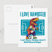 Ik hou van rawrcer 24/7 voetballer briefkaart (Voorkant / Achterkant)