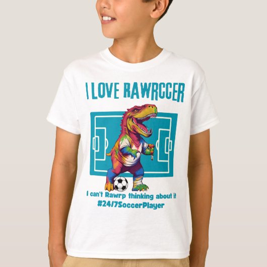 Ik hou van rawrcer 24/7 voetballer t-shirt (Voorkant)