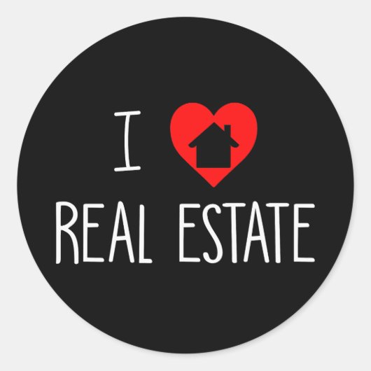 Ik hou van Realtor House Heart Ronde Sticker (Voorkant)