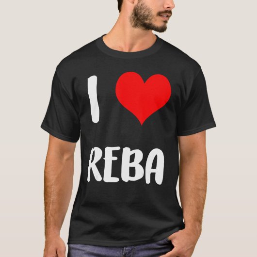 Ik hou van REBA valentijn guy hart Jubileum 6 T-shirt (Voorkant)