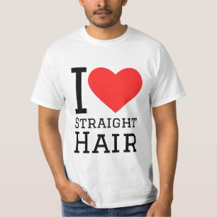 Ik hou van recht haar t-shirt