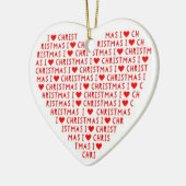 Ik hou van Red Heart Shape Christus Holiday Keramisch Ornament (Links)